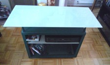 MEUBLE TELEVISION HIFI  AVEC DESSUS EN VERRE TREMPE