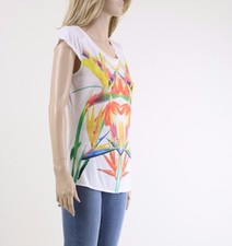 Karen Millen TY144 Femme À Mancherons Imprimé Oiseaux T-shirt Taille Uk Taille UK 8 36