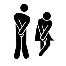 Sticker WC (Toilettes) 15x10cm, 40x30cm, Tailles et Coloris Divers (WC002)