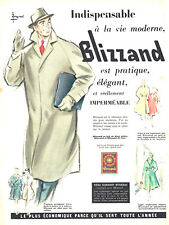 Publicité Advertising 107  1955  imperméable homme Blizzand Boussac