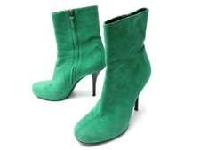 CHAUSSURES BOTTINES A TALONS BALENCIAGA 245484 40 EN DAIM VERT SHOES BOOTS 795€