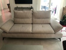 CANAPE DESIGN 2/3 PLACES TISSU GRIS CHINE MARQUE STORY TRES BON ETAT