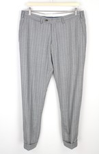 Suitsupply Brescia Pantalon Homme UK 38 Laine Revers Ourlets Mélange Rayé