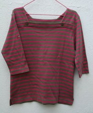 T-SHIRT MARINIERE rayé marron/rose "COURANT MARIN" T38 