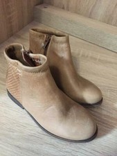 GIRLS NEXT Brown Tan Cheville Bottes Taille UK 9 Serpent Effet Fermeture Éclair RRP £ 36