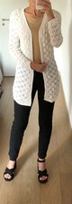 GILET CARDIGAN BLANC FEMME MAILLES CROCHET SHEIN *** NEUF *** - TAILLE 36 ou S