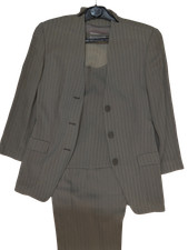 EMPORIO ARMANI Tailleur 3 Pièces Pantalon Crop Débardeur Manches 7/8 Fluide XS  