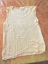 top haut femme 1.2.3. écru sans manches 100% viscose 46/48 débardeur caraco chem