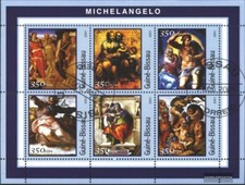 Guinée-bissau 1678-1683 Feuille miniature oblitéré 2001 michel-ange-Peintures