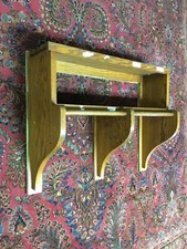 ANTIQUE VTG OAK LARGE SCHOOL HAT COAT HOOK RACK HANGING SHELF INDUSTRIAL 3 AVAIL