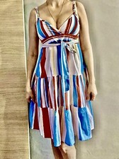 Robe Pepe Jeans T 36 ou S coton été évasé À line rayé décolleté