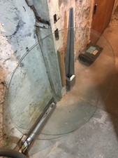 Plateau de table en verre rond transparent diamètre 77cm