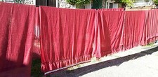 LOT DE 7 RIDEAUX VOILAGE COULEURS BORDEAUX 1 GRAND  4 PAIRES 1 PAIRE AVEC VOLANT