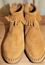Bottines boots à franges femme MINNETONKA daim marron 6 US 4,5 UK 37,5 EUR 24 cm