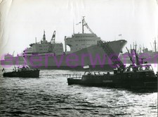 Pressefoto atomfrachter "Otto HAHN" au Port de Hambourg 1969, 20x15cm