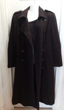 Veste Longue manteau femme Marron chocolat Jodhpur 100% laine T 42 