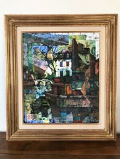 HUILE SUR TOILE SIGNEE OLIVIER FOSS "LA POINTE DE L'ILE" FORMAT 15 F ENCADRE