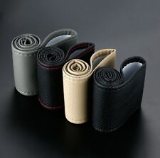 COUVRE VOLANT VOITURE CUIR PU GRIS - HOUSSE FACILE PRET A POSER