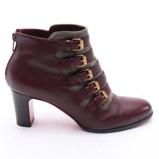 Bottines Christian Louboutin Rouge Braun
