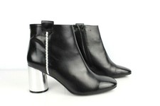 SARENZA Bottines cuir noir talons argent T 41 Très bon état