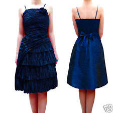 Robe de soirée sexy volants plissé TAFFETAS Bleu T. 38