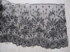 Dentelle Chantilly Noire Long.3mètres x h.32cm