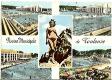 CPA - CPSM carte postale TOULOUSE Piscine municipale et Rocher HAUTE-GARONNE 31