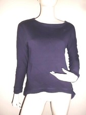 AMPLE T-SHIRT SWEAT FEMME JBC BLEU MARINE DOS EN PARTIE RESILLE T:36/38