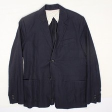 APC Hommes Blazer 38S Solide Bleu Marine Coton Patch Poche Veste Sport Délavé