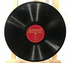 Ancien disque à saphir pour gramophone Atout la vigne au vin son voile qui volai