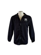 Vintage US Olympic Committee Mens Small Track Jacket Full Zip Black Team USA