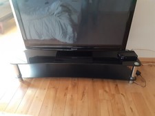 Table TV Meuble en verre diagonale jusqu'à 50" max 40 kg 