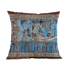 Taie d'oreiller housse de  coussin Egypte ancienne 45x45 cm 