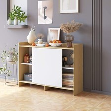 Meuble Armoire Buffet de Rangement pour Jouets Étagère Livres 2 Portes en Bois