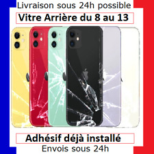 VITRE ARRIERE IPHONE 8 8 PLUS X XS XR 11 12 13 PRO MAX SE MINI AVEC LOGO ADHESIF