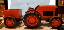 Green Toys Tractor Trailer W/Attaching Cart Orange ECO FRIENDLY Made in U.S.A.