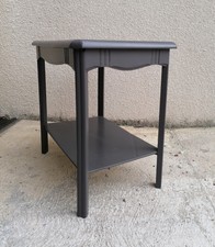 1 table de chevet en bois peinte en gris anthracite