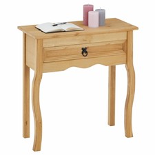 Console table meuble d'appoint style mexicain 1 tiroir pin massif