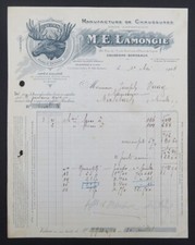 Facture 1926  CAUDERAN BORDEAUX CHAUSSURE LAMONGIE    illustrée 93