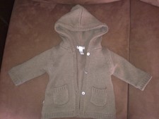 Obaïbi de Okaidi Adorable pull gilet à capuche beige foncé intérieur polaire TBE