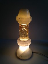 Grande Lampe à paillettes cylindrique  Des années 70's     100% vintage  albâtre