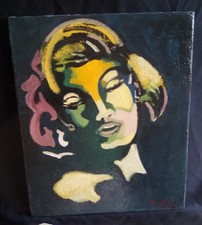 tableau huile sur toile, portrait, modernisme, marylin monroe 40 30 cm