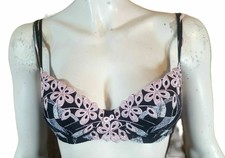 ❤ LEJABY  85 C  ❤  Soutien gorge noir rose  à armatures  soutif bra