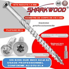 Vis terrasse bois exotique inox A2 et inox A4