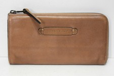 LONGCHAMP, Portefeuille compagnon " 3D ", en cuir beige foncé 