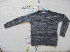 Pull doux et chaud peluche bleu marine QUEEN'S taille L ou 40 / 42 ttbe