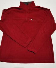 Vintage Ll Bean vin rouge sz L Tall 1/4 Zip Fleece Sweat-shirt Pull-over Veste