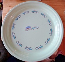 4 Vintage 1950's Car Trailer Camper Travel Kitchen Turquoise Metal Plates Dishes