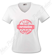 T-shirt Femme Elue Infirmière de l'année - Clinique Hôpital Maison de retraite