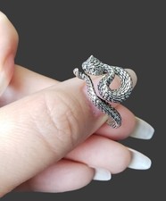 Bague serpent à sonnette, crotale, REGLABLE toutes tailles, acier inoxydable